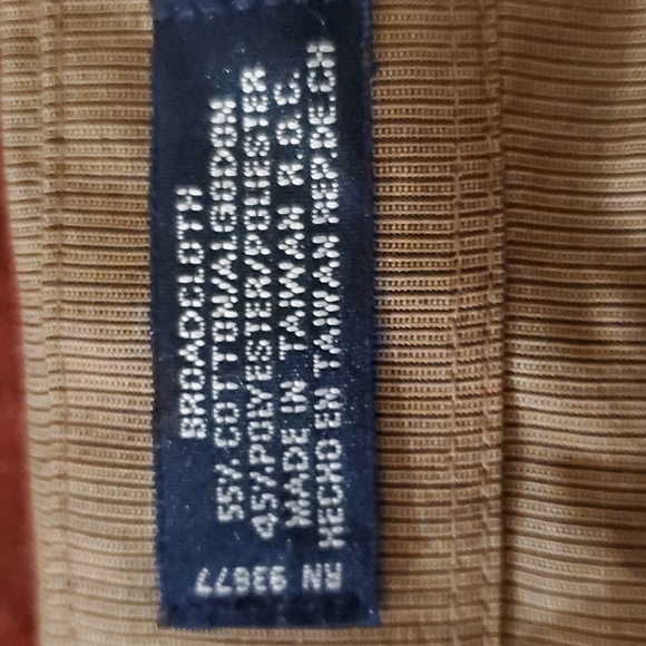 Stafford Wrinkle-Free Button Down Men's Brown Long Sleeve Shirt - 17 (36/37) - Picture 7 of 7